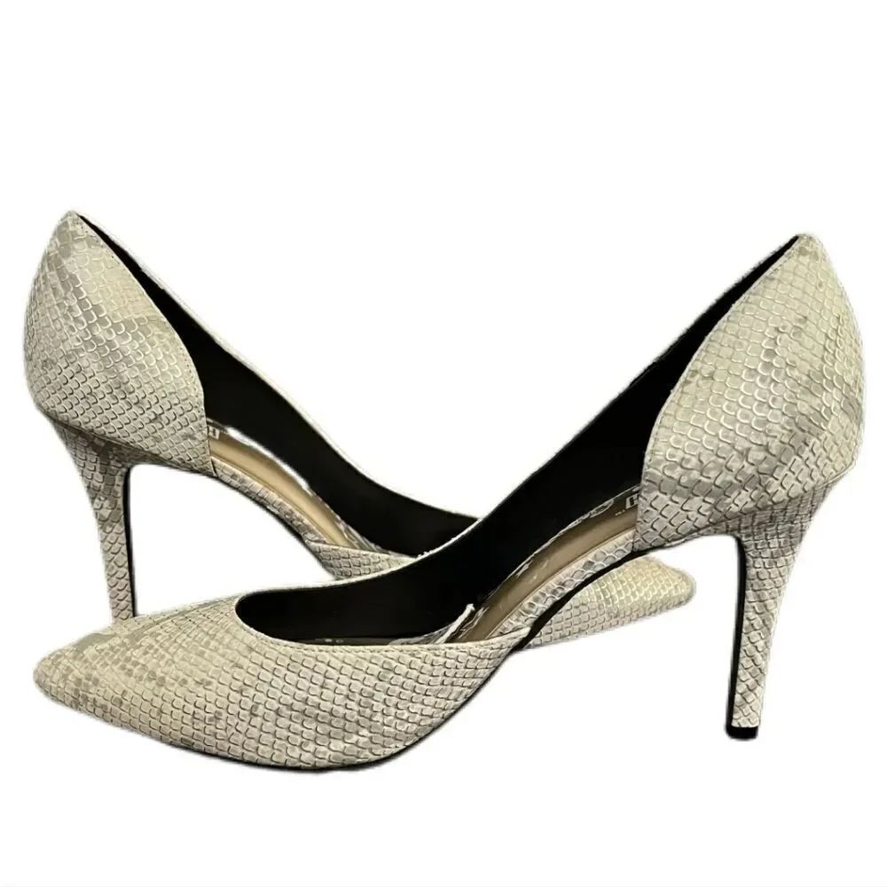 BRASH STILETTOS FAUX SNAKESKIN D'ORSAY POINTED TOE SLIP-ON WOMEN"S HIGH SHOE